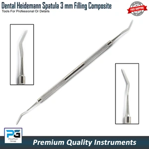 HEIDEMANN DENTAL COMPOSITE FILLING METAL SPATULA - 3 mm Double Ended Stainless - Picture 1 of 5
