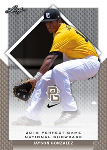 10-Count Lot Jayson Gonzalez 2016 Leaf Perfect Game NIKE All-American Rookies