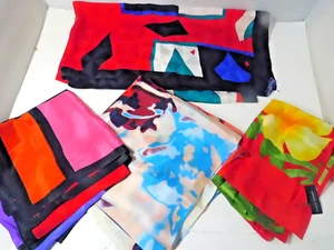 4 Women's Silk Designer's Scarves-Vittadini, Camuto,Johansen, Specialty House - Picture 1 of 14