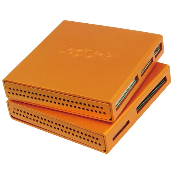 LogiLink CR0022 Cardreader USB 2.0 All-in-One Alu orange im MINI Format - Bild 1 von 1