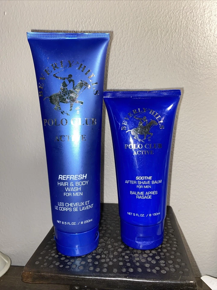 Bálsamo calmante activo para después del afeitado Beverly Hills Polo Club 5 oz y lavado corporal para el cabello 8,5 Foto 1 de 1