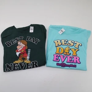 Disney Parks Grumpy Best Day Never & Best Day Ever T Shirt Lot Set - Picture 1 of 11