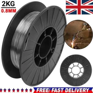 2KG 0.8MM GASLESS MILD STEEL MIG WELDING WIRE REEL SPOOL FLUX CORE NO GAS NEW - Picture 1 of 11