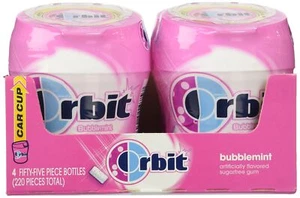 Orbit Bubble Gum Cups, Bubble Mint, 55 pieces bottle, 4-Count - Picture 1 of 11