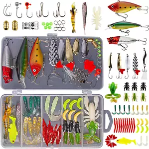 Fishing Lures Kit for Freshwater Bait Tackle Kit for Bass Trout Salmon Fishing - Picture 1 of 12