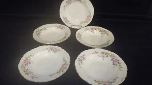Homer Laughlin Rimmed Soup Bowls Rose Design HLC539 5 bowls 1948 - Picture 1 of 8