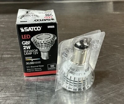 SATCO S9005 2W GBF 12V BA15D BASE LED ELEVATOR LAMP 100 Lumens - Image 1 of 3
