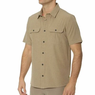 Camisa de Viaje ZeroXposur Nueva con Etiquetas Mediana Para Hombres Tecnología Elastizada Todo Terreno Aire Libre CAQUI Foto 1 de 2