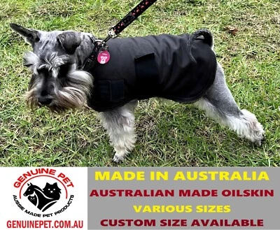 Oilskin Dog Coat Jacket Waterproof Winter Sherpa Fur Lined 100% AUSTRALIAN MADE - Image 1 of 4