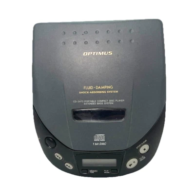 Optimus CD-3470 1-бит ЦАП портативный CD-плеер без наушников или адаптер переменного тока ~ протестирован - Изображение 1 из 4