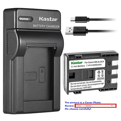 Kastar 电池超薄 USB 充电器适用于佳能 NB-2L 2LH 和佳能 EOS Digital Rebel XT — 第 1/4 张图片