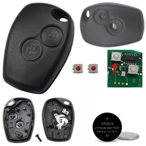 Auto Schlüssel Gehäuse mit Akku für Dacia Renault Twingo II Clio Kangoo Wind - Picture 1 of 7