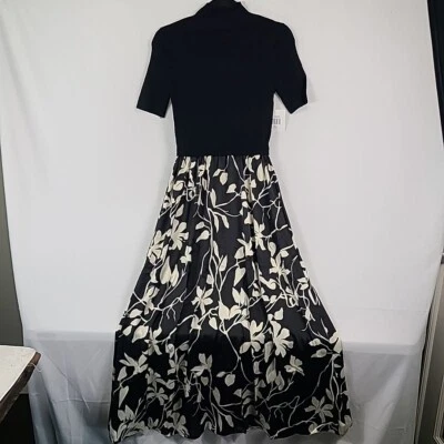 Nuevo con etiquetas Vestido Ellen Tracy Negro y Crema Cuello Alto Súper Suave Talla S VENTA AL POR MENOR $149 Foto 1 de 4