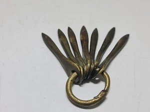 Antique Vintage Solid Brass Copper Byzantine 7 Keys For Safe Box - Picture 1 of 9