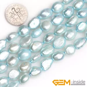 8-9x10-11mm Colorful Freeform Freshwater Pearl Rice Beads Strand 14" Bluk AU - Picture 1 of 82
