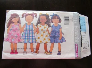Butterick 4514 Girl Child sizes 2 – 3 – 4 Cute Summer Pullover Dress  NEW UNCUT - Picture 1 of 3