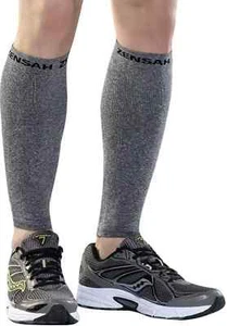Zensah L49118 Gray Calf & Shin Support Compression Leg Sleeves Unisex Size XS - Picture 1 of 2