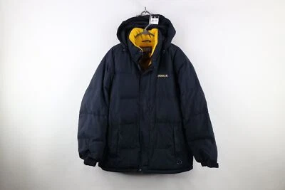 Chaqueta acolchada de plumas de colección años 90 Roots Athletics para hombre mediana deletreada COMO ESTÁ Foto 1 de 4