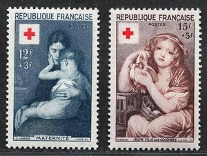 FRANCE 1954 Very Fine MH Semi - Postal Stamps Set Scott # B291-B292 CV 22.00 $ - Picture 1 of 2