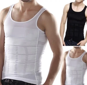 Compressed Men Slimming Vest Body Slimmer Chest Belly Waist Shirt UK Stock - Picture 1 of 9