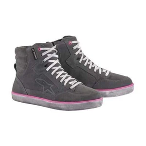 Alpinestars Ladies Women's J-6 Waterproof Motorcycle Boots (Light Grey, Fuchsia) - Picture 1 of 1