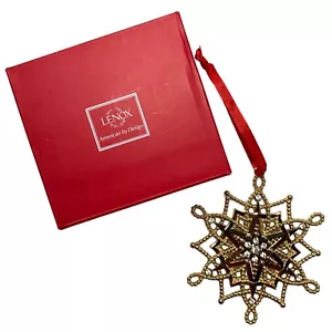 Lenox Fiocco di Neve Dorato Decorazione Natalizia da Collezione 875377 - Foto 1 di 11