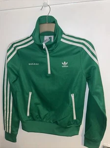 ADIDAS SPORTY & RICH HALF ZIP TRAINING TOP -GREEN- Women's  size  Us XS Uk 6 - Picture 1 of 4