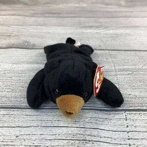 BLACKIE Oso Negro Original Gorro Bebés TY 1993 PVC Pellets Peluche Juguete Animal - Imagen 1 de 12