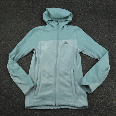 Chaqueta Adidas Exterior Mujer Pequeña Verde Imitación Piel Cremallera Completa Con Capucha Gimnasio Damas Foto 1 de 4