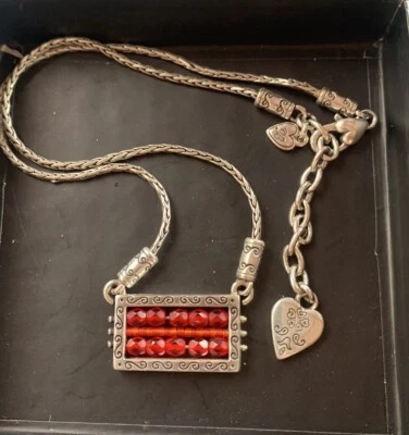 Collar colgante Brighton con cuentas rojas deslumbradas de plata nuevo con etiquetas Foto 1 de 4
