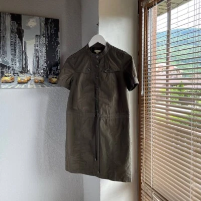 BURBERRY Brit Olive Viscose/Cotton Shirt Dress - Image 1 of 4