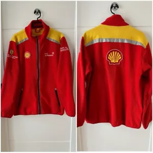 VINTAGE! Ferrari Scuderia Shell Helix red fleece jacket Racing vintage - Picture 1 of 14