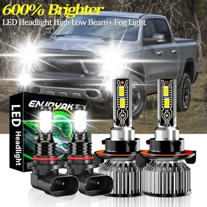For Dodge Ram 2500 2006-2010 LED Headlight+ Fog Light Bulbs Kit Combo White - Picture 1 of 16