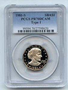 1981 S $1 T1 SBA Susan B Anthony Dollar Proof PCGS PR70DCAM - Picture 1 of 1