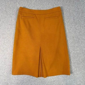 Ann Taylor's Loft Pencil Skirt Women's 6 Mustard Yellow Knee Length Pleat Front - Picture 1 of 7