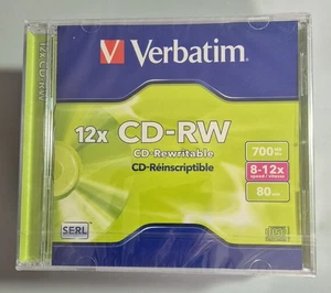 6 Verbatim CD-RW 12x 700MB 800 Min Blank Disc Rewritable Brand New Sealed - Picture 1 of 5