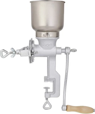 500# Molinillo de grano de operación de manivela manual de uso doméstico plateado Foto 1 de 4