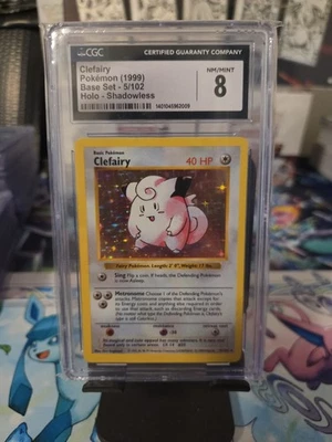 Clefairy 005/102 Base Set (Shadowless) Holo CGC 8 - Image 1 of 2