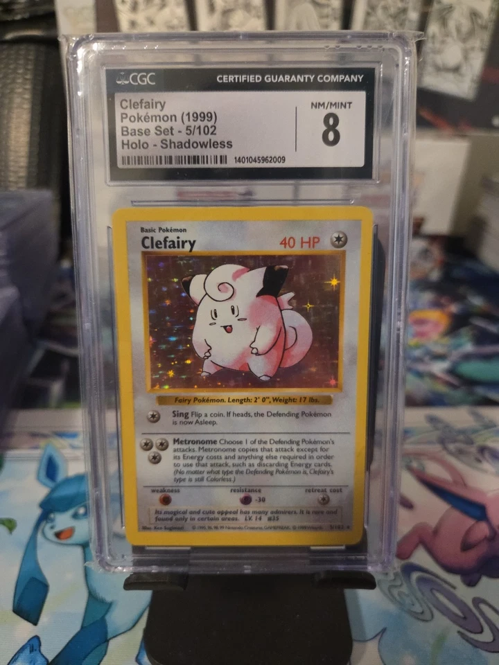 Clefairy 005/102 Base Set (Shadowless) Holo CGC 8 - Image 1 of 2