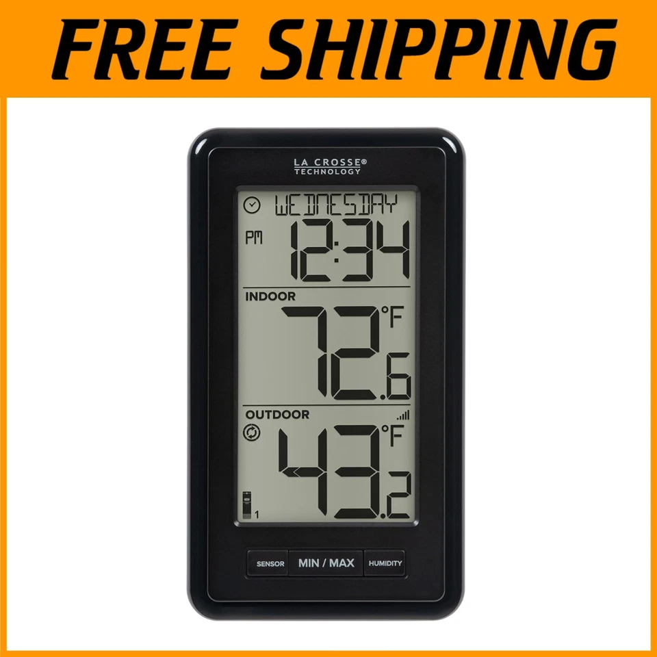 Wireless Thermometer with Indoor Humidity, Large Digits - Image 1 of 4