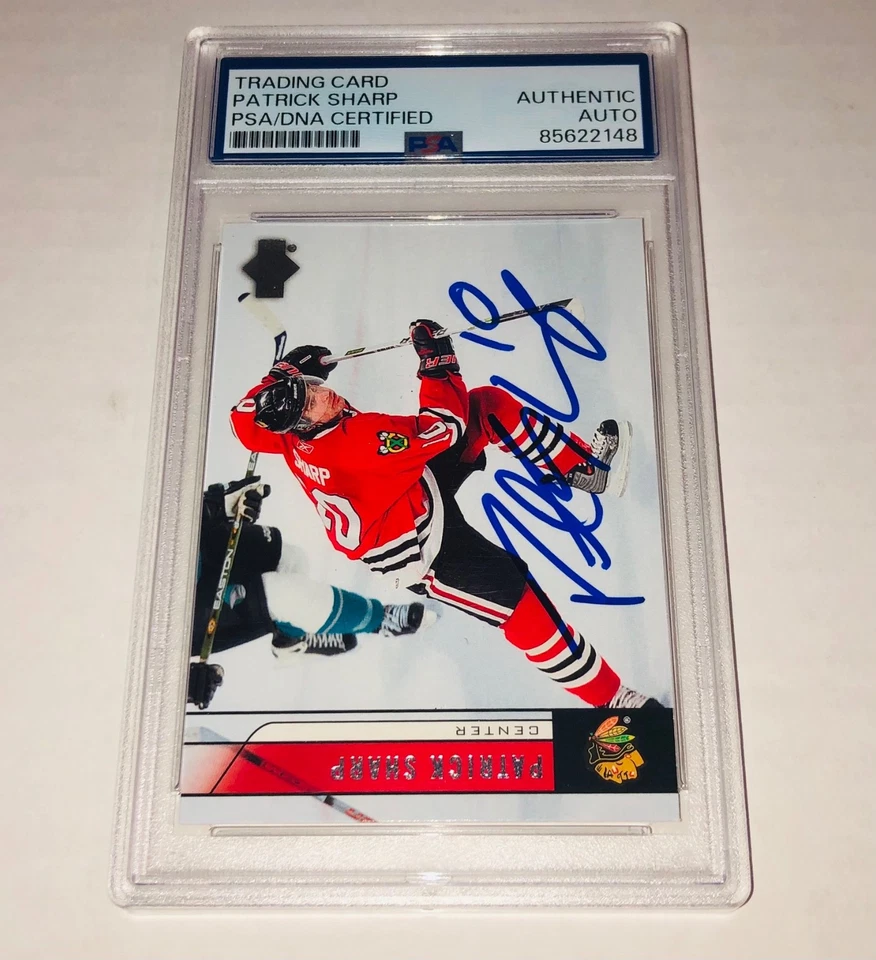 Patrick Sharp 2006-07 Upper Deck #47 Signed Card Auto PSA RARE C - Image 1 of 2