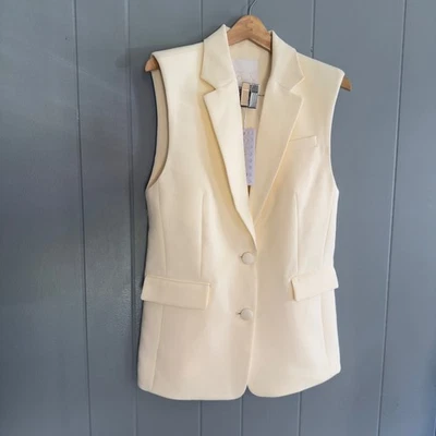 NWT Winter White Vest Blazer Tailored Waistcoat Ivory Quiet Luxury Capsule XS - Image 1 of 4