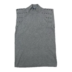 Antonio Melani Gray Rock Style Sleeveless Mock Neck Knit Top Women’s Size M - Picture 1 of 8