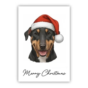 Bull Terrier Christmas Card. Dog Lovers Card From the Dog Mum Dad Groomer - Picture 1 of 7