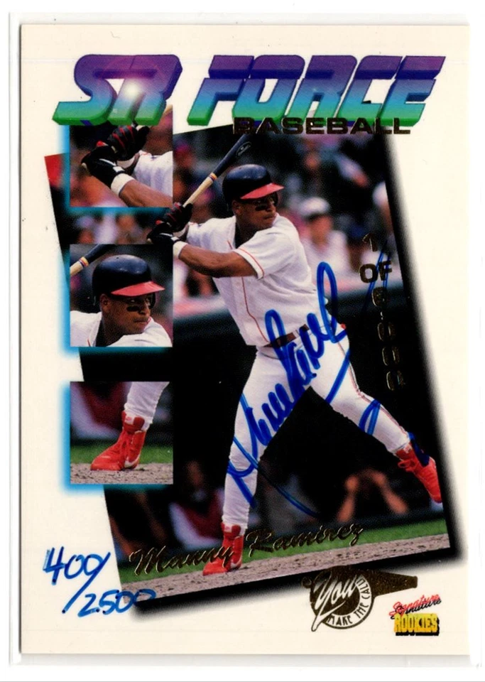 1995 Signature Rookies Force Manny Ramirez Auto /2500 Cleveland Indians #F11 - Image 1 of 3