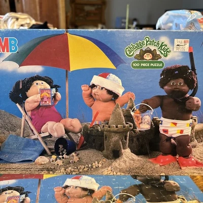 Vintage New Sealed NOS 1984 Cabbage Patch Kids 100 Piece Puzzle Day At The Beach - Image 1 of 4