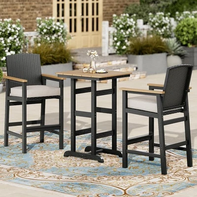 Polyrattan Gartenbar Set Gartenmöbel Sitzgruppe Rattan Bar Tresen Barset Tisch - Bild 1 von 4