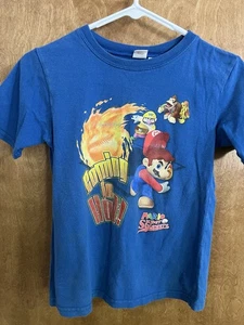 Super Mario Super Sluggers t shirt rare Nintendo Mario Bros 2008 Size 8 Medium - Picture 1 of 10