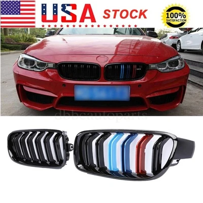 M-Color Kidney Grille Grill For BMW F30 F31 320i 328i 335i 12-18 Gloss Black Foto 1 de 4