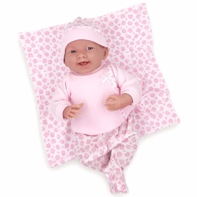 Berenguer La Newborn ~ 15.5 " Baby Girl Doll in Pink Kitty ~ Made in Spain 18788 - Image 1 of 4